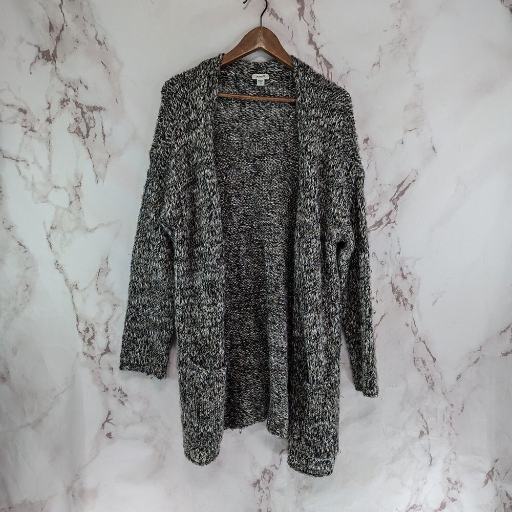 J Jill Cardigan Womens Medium Gray Midi Long Duster Button Sweater Wool Alpaca